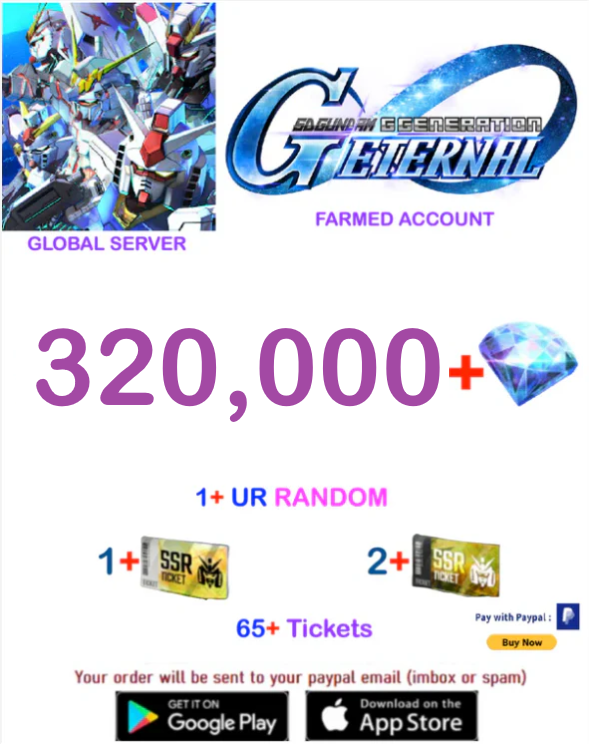 [GLOBAL SERVER/INSTANT DELIVERY]  Gundam G Generation ETERNAL Farmed  Account