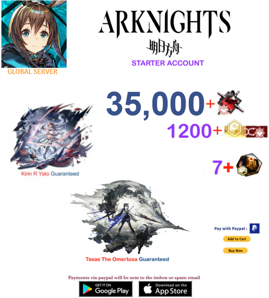 [Global Server] 35,000 +Orundum + Texas the Omertosa  -    Arknights Starter Account