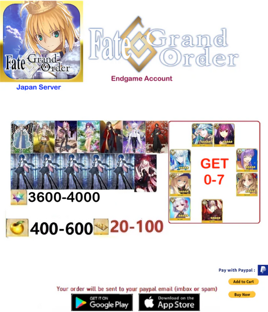 [JAPAN SERVER]  ?? SQ Fate Grand Order FGO Endgame Reroll  Account v20