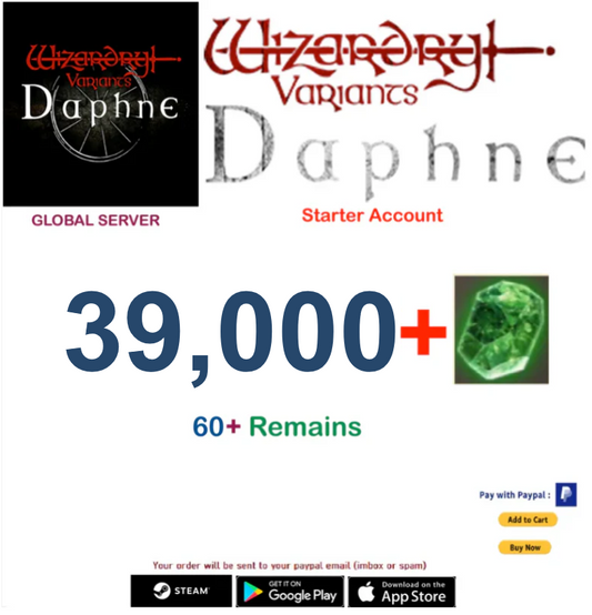 (Global Server)(INSTANT DELIVERY)  39000 Gems  Wizardry Variants Daphne  Starter Account