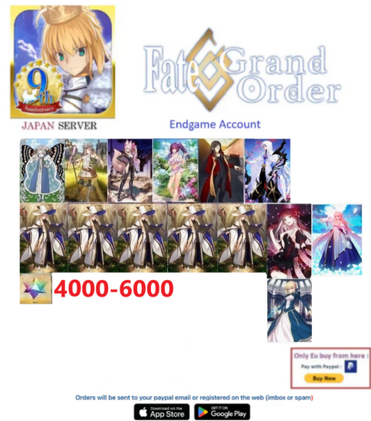 [JAPAN SERVER]  Custom Account 4000-4500 SQ Fate Grand Order FGO Endgame Reroll Account