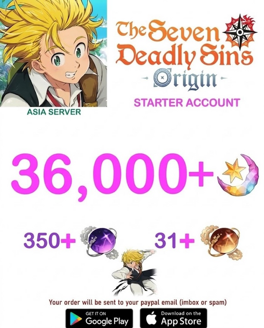 ⭐ ASIA SERVER⭐ ????+ Star Fragments  Meliodas Guaranteed 7ds Origins Semi Starter Account