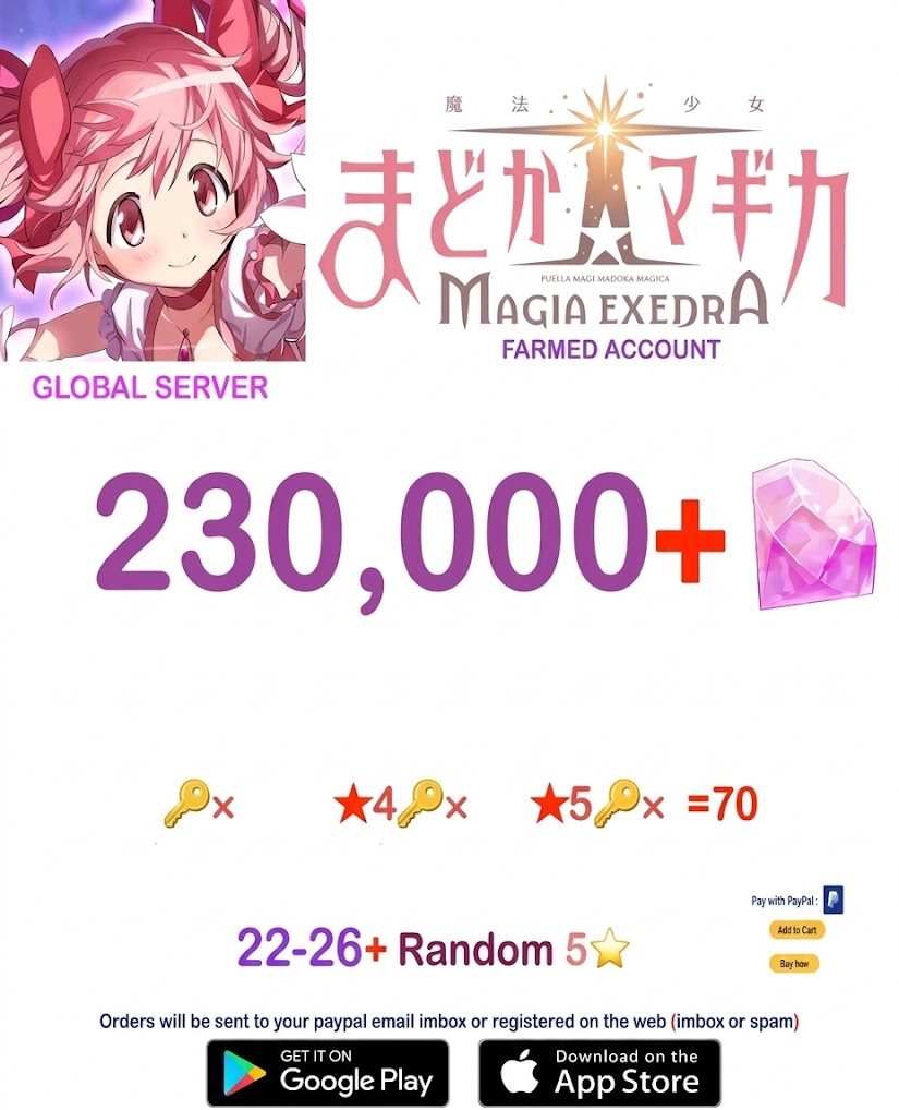 (Global Server)  ?? Magica Stones Madoka Magica  Farmed account  v3