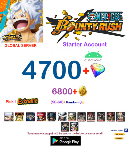 [Global Server][ANDROID Version] One Piece Bounty Rush  Reroll Starter  Account v4