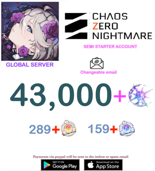 [GLOBAL SERVER] ⭐ ?? Crystals  ⭐  Chaos Zero Nightmare Fresh Semi Starter Account v6