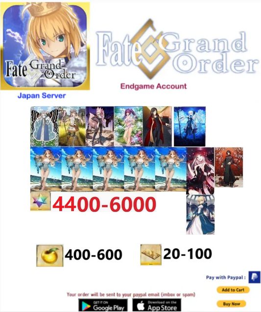 [JAPAN SERVER]  Custom Fgo  Fate Grand Order FGO Endgame Reroll  Account v5