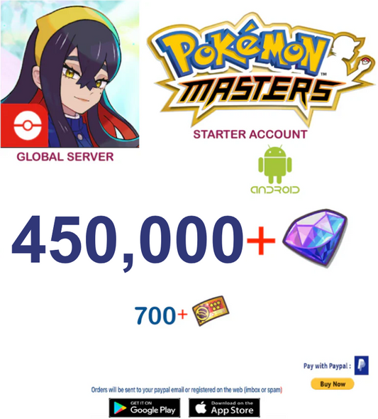 [Global Server/Android Version] 450,000 Gems Pokemon Master Ex  Reroll Starter Account