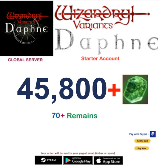 (Global Server)(INSTANT DELIVERY)  45.800 Gems  Wizardry Variants Daphne  Starter Account