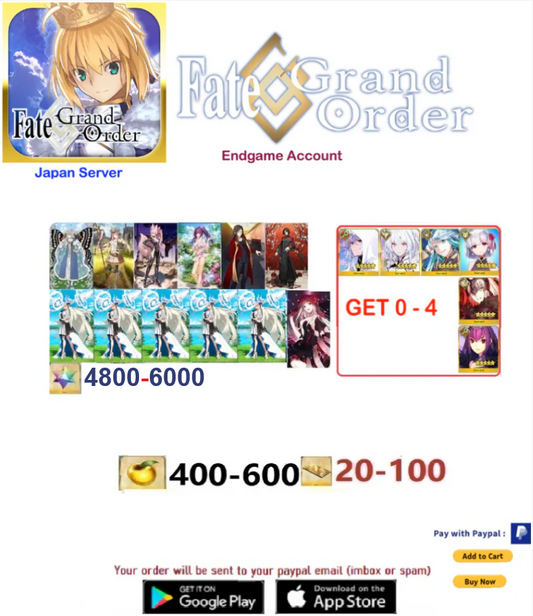 ⭐[JP Server] custom x1 NP5  + 4800 SQ  Fate Grand Order FGO  Endgame  v21
