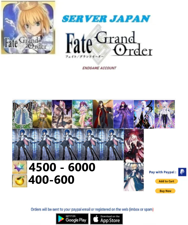 [JP Server] Ciel + SQ Fate Grand Order FGO Quartz Endgame Account