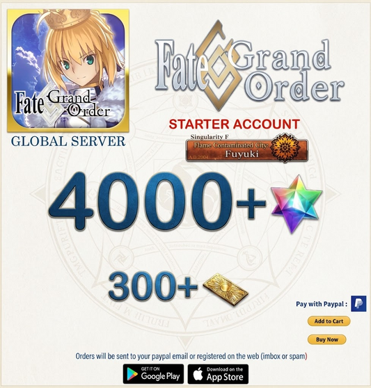 [GLOBAL SERVER] 4000 SQ+    Fate Grand Order FGO Starter Account
