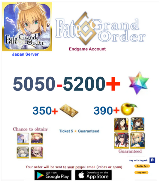[Japan Server] 5050+ SQ Fate Grand Order FGO Endgame Account