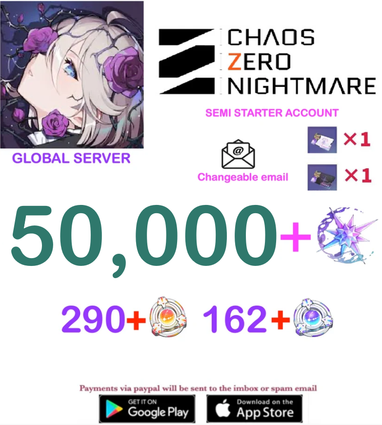 [GLOBAL SERVER] ⭐ ?? Crystals  ⭐  Chaos Zero Nightmare Fresh Semi Starter Account v6