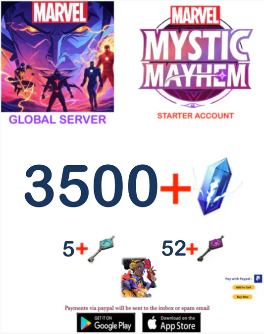 ⭐[GLOBAL SERVER]⭐ 3500+ Dream Gems  MARVEL :  Mystic Mayhem Fresh Starter Account