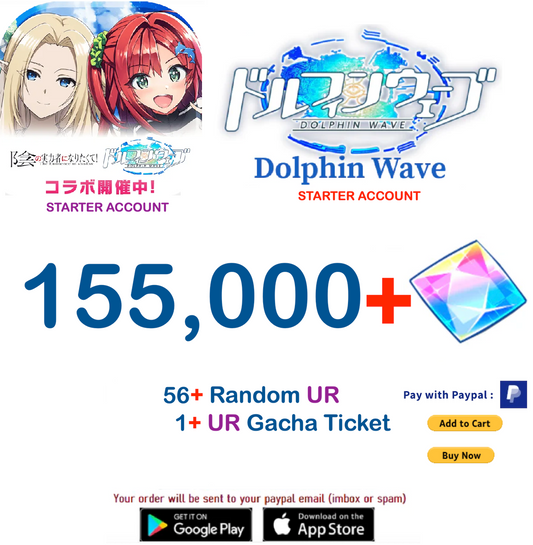 (Japan Server)  155.000+ Gems +56 UR  Dolphin Wave Reroll Starter Account