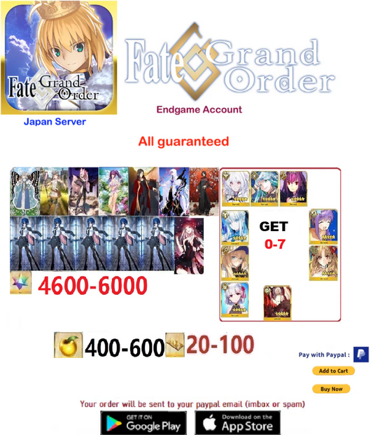 [JP Server] Ciel + SQ Fate Grand Order FGO Quartz Endgame Account