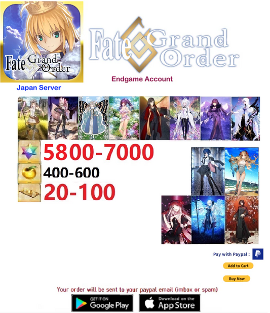 ⭐[JP Server] custom  + 5k SQ Fate Grand Order FGO  Endgame  v17