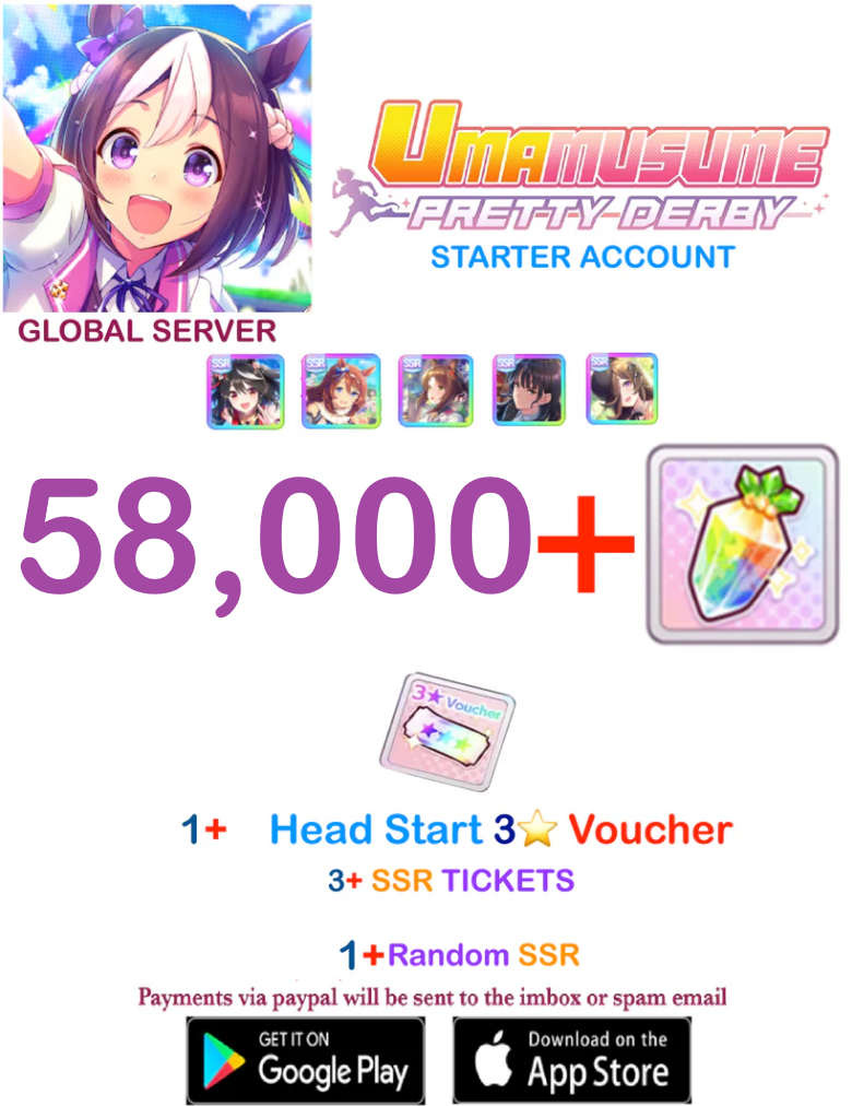[GLOBAL SERVER] ⭐ ??+ Gems⭐  Uma Musume Pretty Derby Starter Reroll Account v4