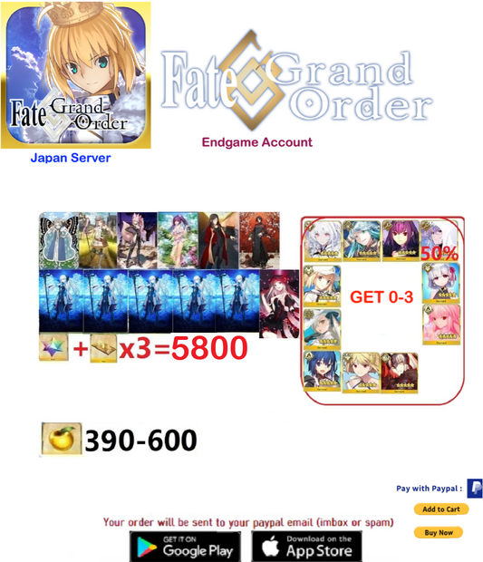 [JAPAN SERVER]   Fate Grand Order FGO Endgame Reroll Account
