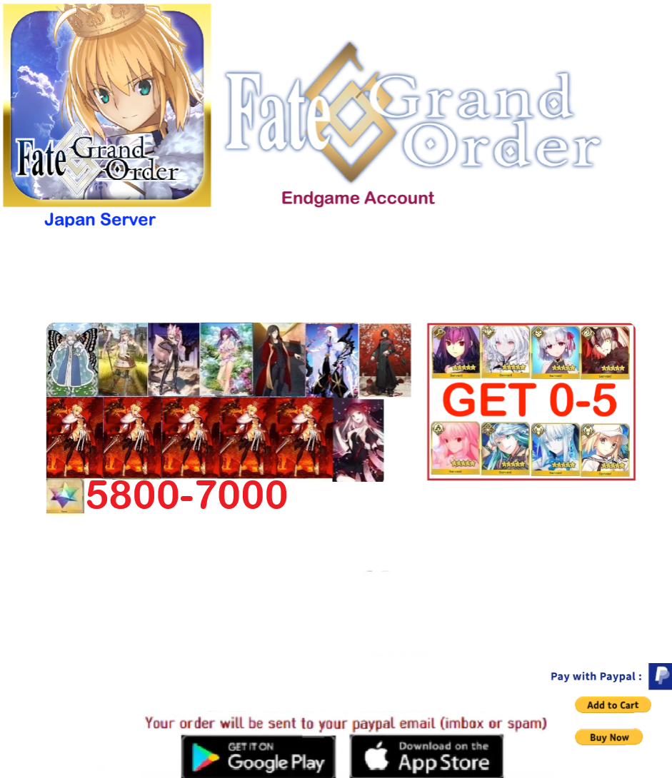 ⭐[JP Server] custom  + 5700 SQ LL Fate Grand Order FGO  Endgame  v17