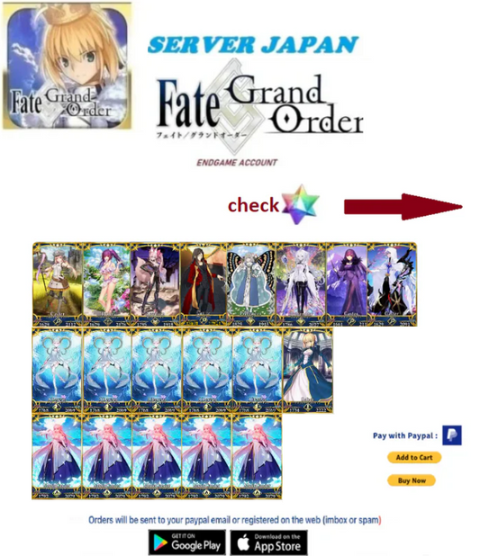 [JAPAN SERVER]  Tiamat-Arcueid NP5  500-5500 SQ Fate Grand Order FGO Endgame Reroll Starter Account