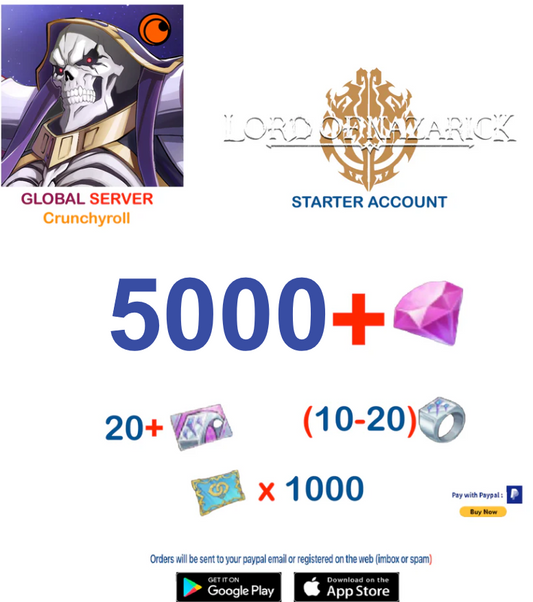 (Global Server)(CR Version)  5000+ Crystals Ovelord Lord of Nazarick