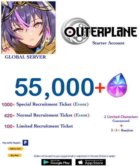 [Global Server] Outerplane 55000+ Ether  Reroll Starter Account v1