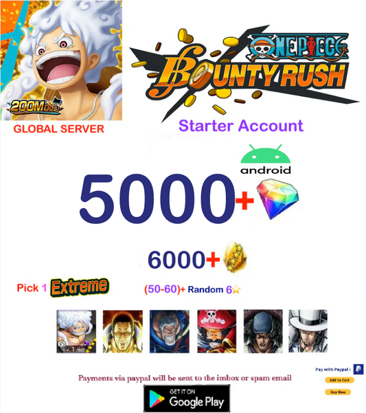 [Global Server][ANDROID Version] One Piece Bounty Rush  Reroll Starter  Account v4
