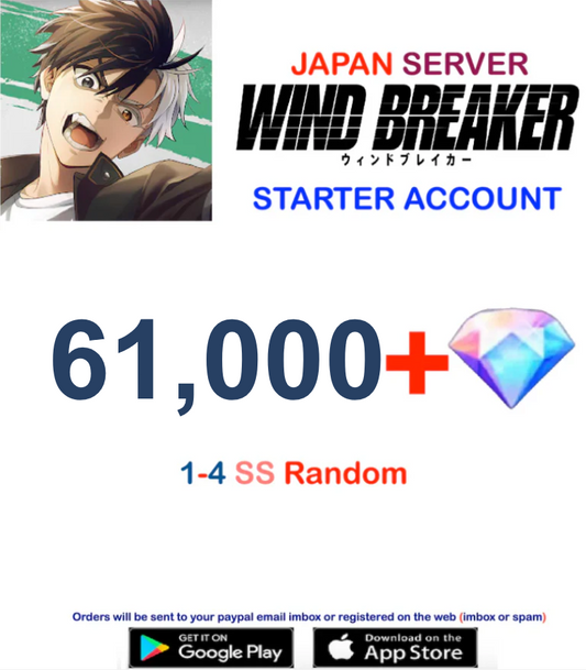 (Japan Server)  ?? Gems Wind Breaker  Rebel Heroes Starter Account