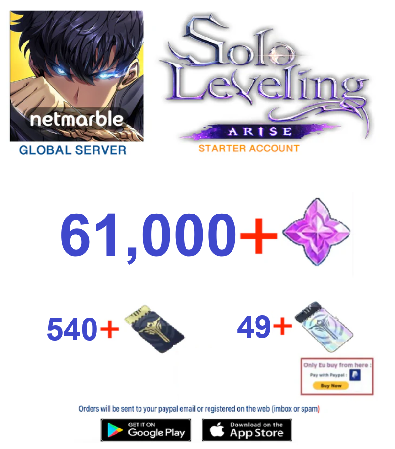 (Global Server)  Multiple combinations  Solo Leveling:ARISE Reroll Starter Account