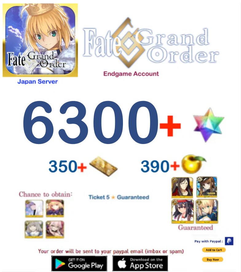 [Japan Server] 6300+ SQ Fate Grand Order FGO Endgame Account