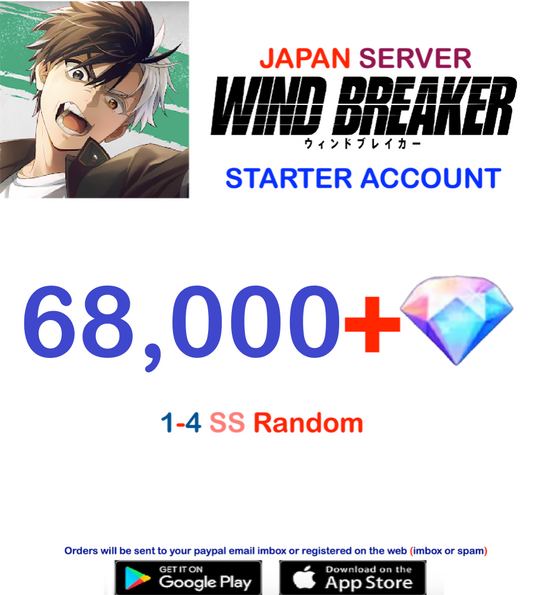 (Japan Server)  ?? Gems Wind Breaker  Rebel Heroes Starter Account