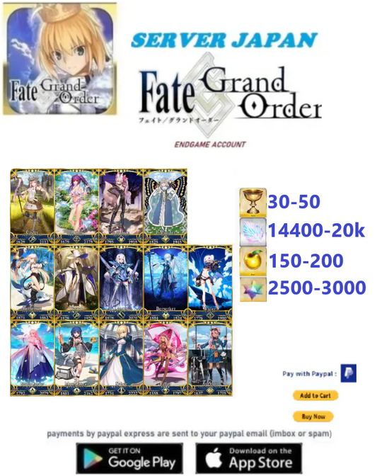 ⭐[JP Server] 2500 + SQ Fate Grand Order FGO  Endgame Reroll v10