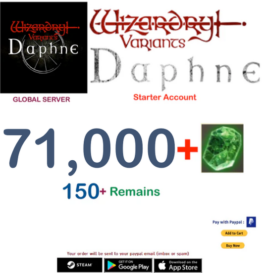 (Global Server)(INSTANT DELIVERY)  70.000 Gems  Wizardry Variants Daphne  Starter Account