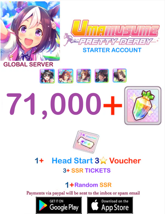 [GLOBAL SERVER] ⭐ ??+ Gems⭐  Uma Musume Pretty Derby Starter Reroll Account v4