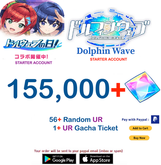 (Japan Server)  155.000+ Gems +56 UR  Dolphin Wave Reroll Starter Account