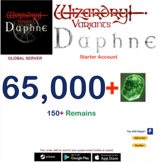 (Global Server)(INSTANT DELIVERY)  65000 Gems  Wizardry Variants Daphne  Starter Account