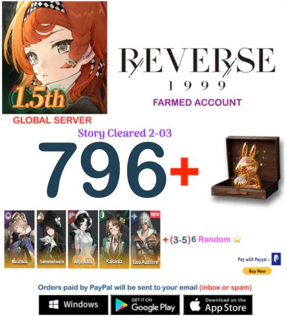 [GLOBAL SERVER][INSTANT DELIVERY] ?? Unilog + ⭐  Reverse 1999 Farmed Account