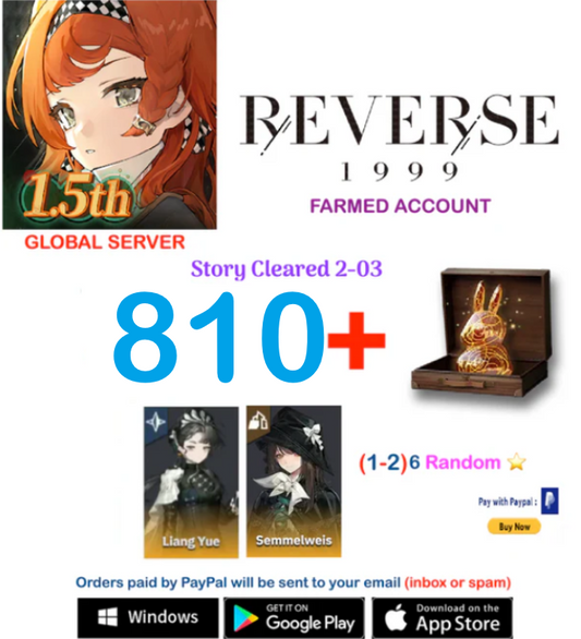 [Global Server] Liang Yue   Reverse: 1999  Farmed  Account