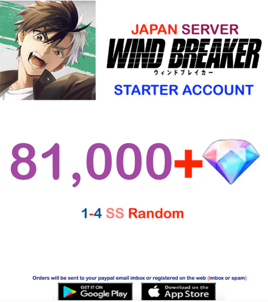 (Japan Server)  ?? Gems Wind Breaker  Rebel Heroes Starter Account