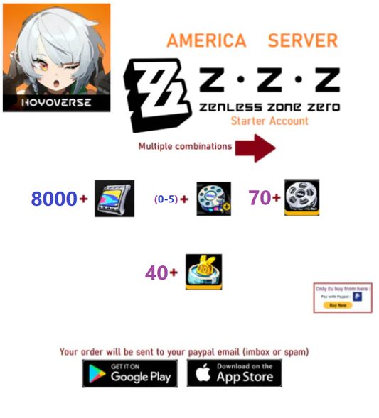 (America Server)  Encrypted Master Tape + Exchange Polychrome + Master Tape  - Zenless Zone Zero Starter Account