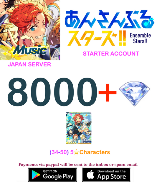 [JAPAN SERVER]  8000 + Gems + Leo(Enstars) PJSK Ensemble Stars Music Starter Account