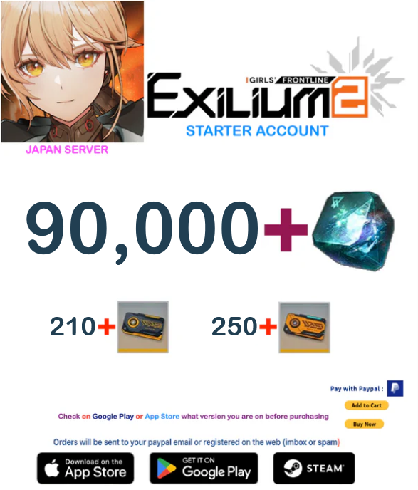 (JAPAN SERVER)  90.000 + Collapse Piece GIRLS' FRONTLINE 2: EXILIUM Starter account