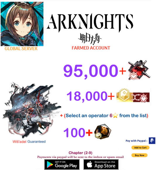 [Global Server] 70,000 +Orundum + Wiš'adel + ????  Arknights Farmed Account
