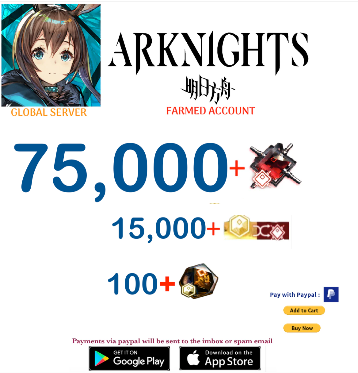 [Global Server] 90,000 +Orundum Arknights Farmed Account