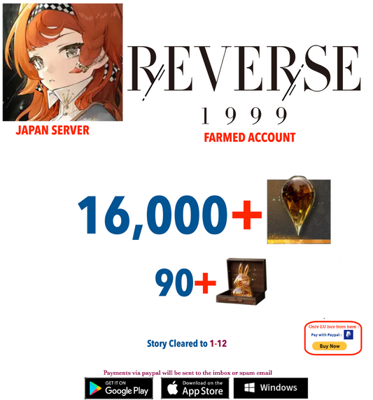 [JAPAN SERVER]16,000+Gems   Reverse: 1999  Farmed Account