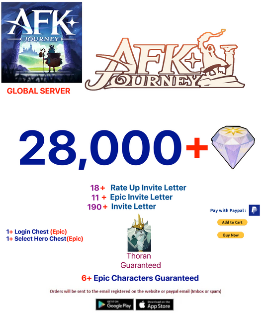 ⭐[Global Server ]⭐  28000+ Thoran  Diamonds   AFK Journey Starter Account