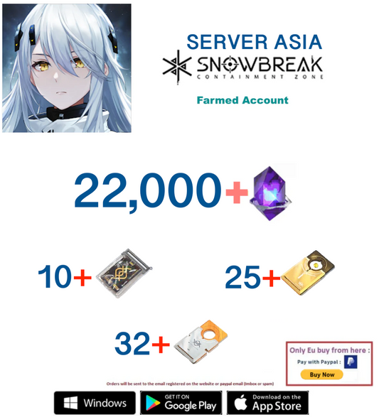 (Global / Asia Server)  22.000+ DigiCash Snowbreak Containment Zone Farmed Reroll Account