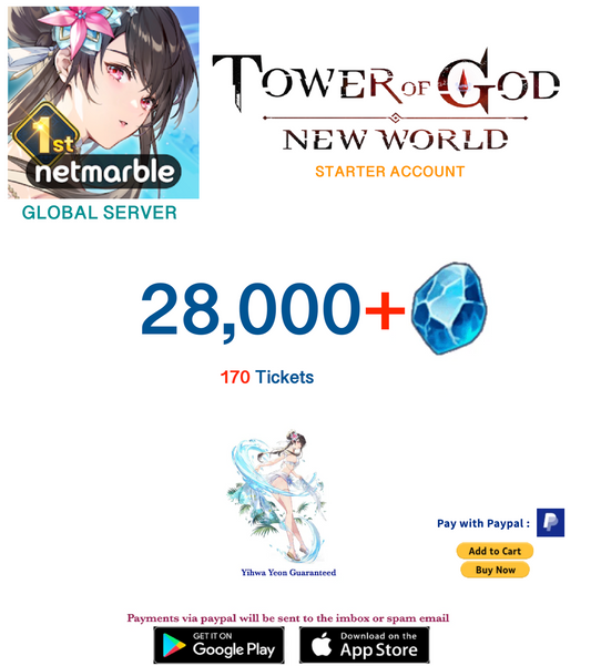 ⭐GLOBAL⭐INSTANT DELIVERY⭐ 28,000+ Gems Tower of God New World Starter Reroll Account