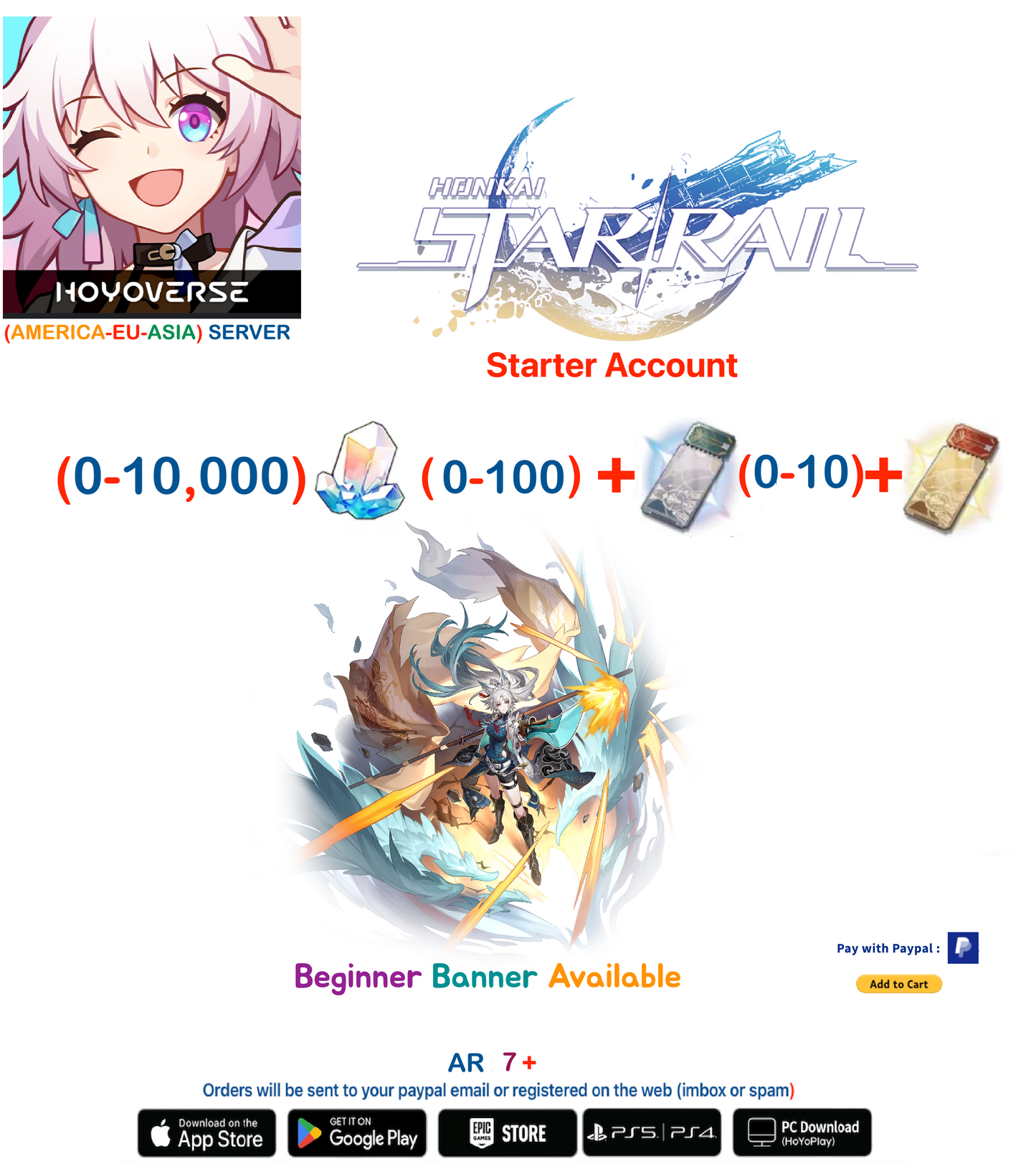 [All Server] Feixiao Honkai Star Rail Starter Account